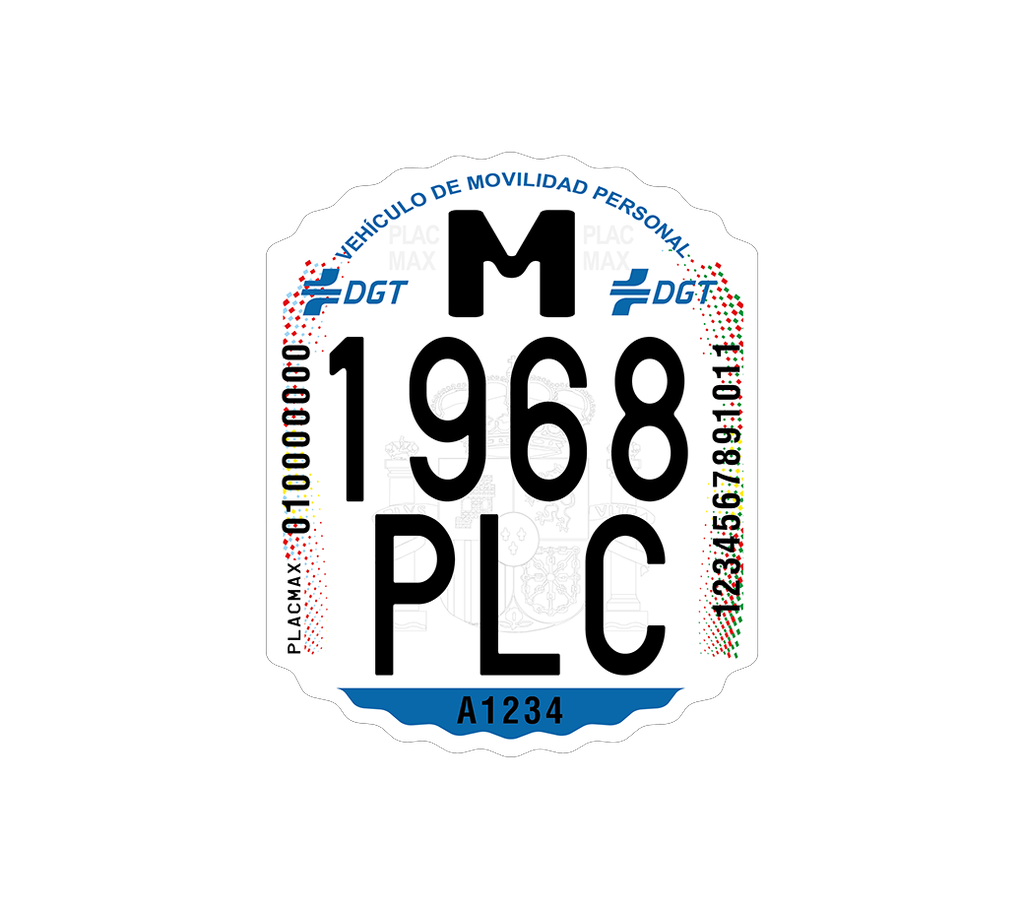 Matrícula DGT para patinete eléctrico homologada | Placa identificativa VMP
